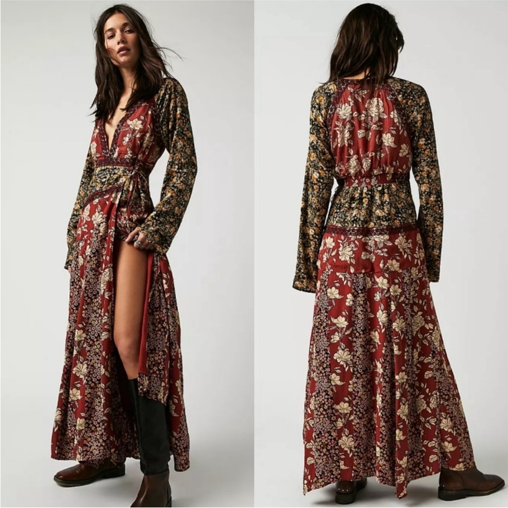 Free People Tilda Mixed Floral Wrap Maxi Dress